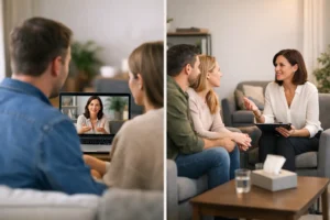 Thérapie de couple en ligne ou en cabinet ?