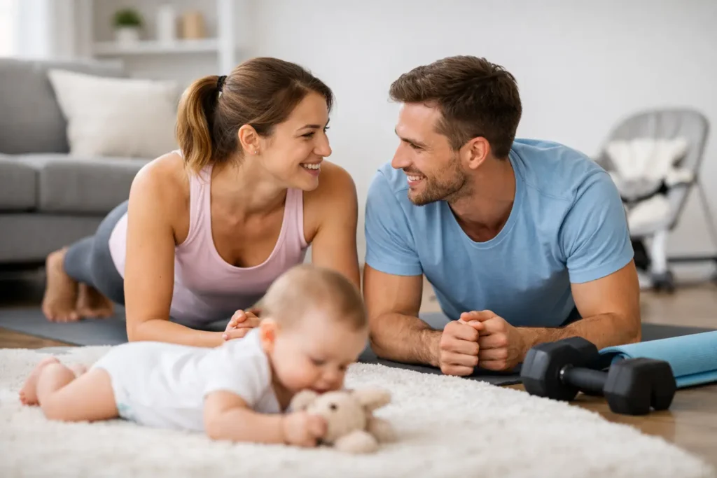 8 meilleurs exercices couple après bébé