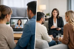 Thérapie de couple en ligne vs en cabinet