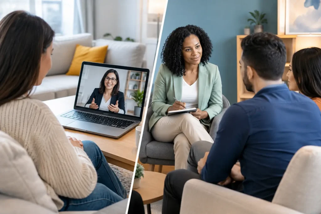 Sexologue en ligne vs sexologue en cabinet : le bon choix